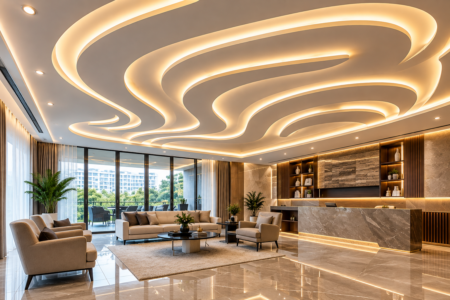 Gypsum False Ceiling Interior